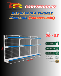 rak gondola single starter dan rak gondola single join